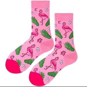 Flamingo Pink Cotton Socks Ladies